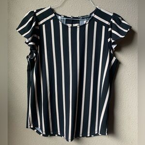 Adrianna Papell stripes blouse. Black/beige. Size S.